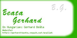 beata gerhard business card